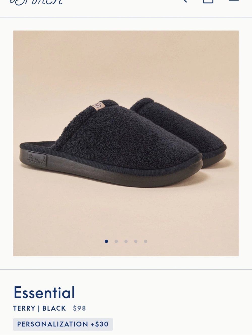 Brunch US essential Terry Slip-On Sandal Slippers - navy W10 men’s 8.5